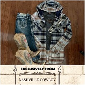 Bleached Flannel Hoodie Shirt